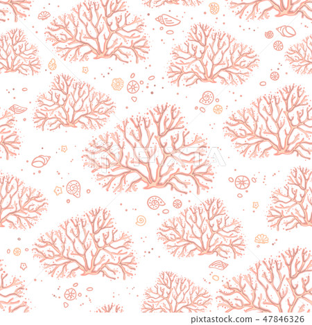 Seamless pattern vector with corals Seamless pattern vector with corals 47846326