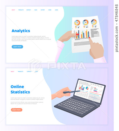 Online Statistics and Printed Documentation Charts - Stock Illustration ...