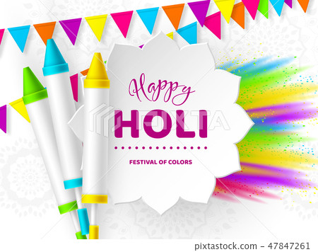 Happy Holi colorful design for Festival of Colors. 47847261