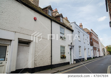 Potter Blue House with a Purple Door in the UK Suburban Streets Potter Blue House with a Purple Door in the UK Suburban Streets 47847694
