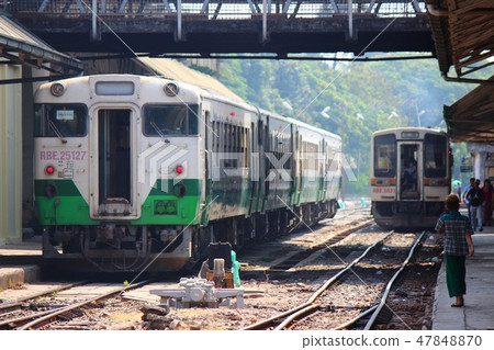 Japanese train playing active in Myanmar 47848870