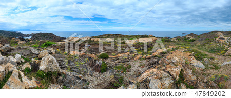 Rocky sea coast summer view from Creus cape, Spain 47849202