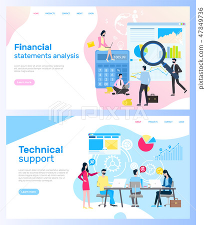 Page of Finances and Technical Support vector 47849736