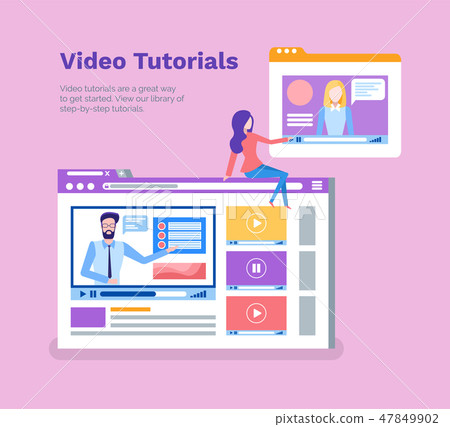 Video Tutorials Poster with Text Sample and Info-插圖素材 [47849902] - PIXTA圖庫