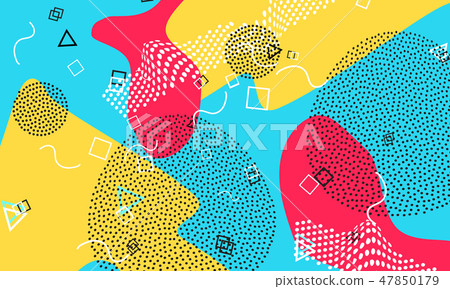 Pop art color background. Memphis pattern. 47850179