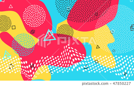 Pop art color background. Memphis pattern. 47850227