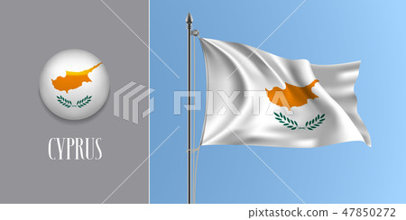 Cyprus waving flag on flagpole vector illustration Cyprus waving flag on flagpole vector illustration 47850272