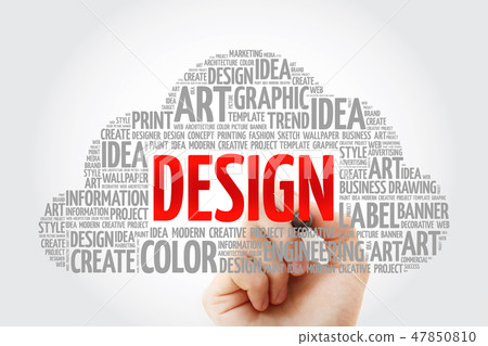 DESIGN word cloud with marker DESIGN word cloud with marker 47850810