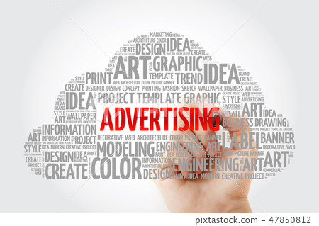 ADVERTISING word cloud with marker 47850812