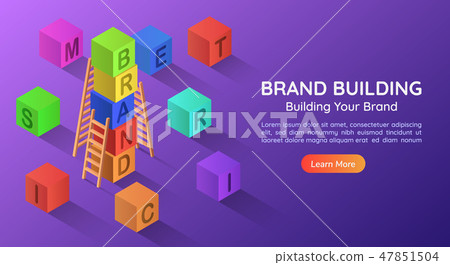 Banner alphabet block combined a BRAND word Banner alphabet block combined a BRAND word 47851504