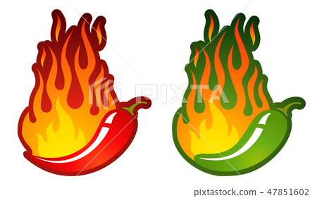 Vector logo with chili peppers Vector logo with chili peppers 47851602