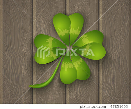 Lucky clover on wooden background 47851603