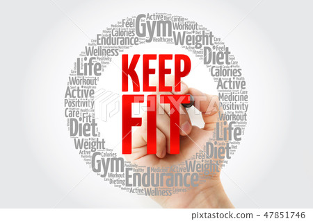 KEEP FIT circle word cloud with marker KEEP FIT circle word cloud with marker 47851746