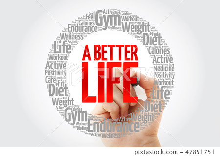 A Better Life word cloud collage with marker A Better Life word cloud collage with marker 47851751
