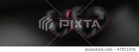 Abstract space with black heart vector background 47851976