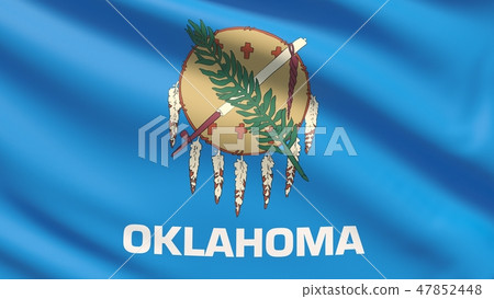 State of Oklahoma flag. Flags of the states of USA. 47852448