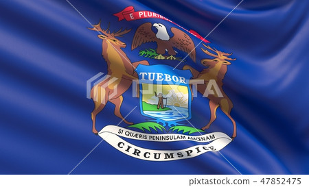 State of Michigan flag. Flags of the states of USA. 47852475