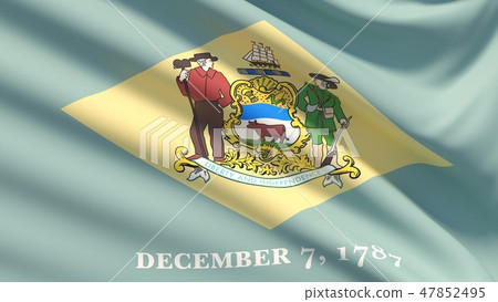 State of Delaware flag. Flags of the states of USA. State of Delaware flag. Flags of the states of USA. 47852495