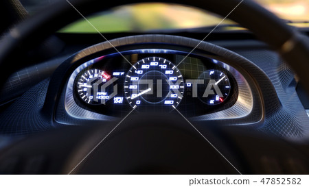 Dashboard in the car. Speed 120 MPH Dashboard in the car. Speed 120 MPH 47852582