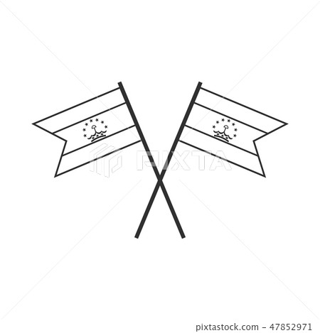 Tajikistan flag icon in black outline flat design 47852971