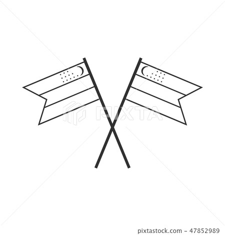 Uzbekistan flag icon in black outline flat design 47852989