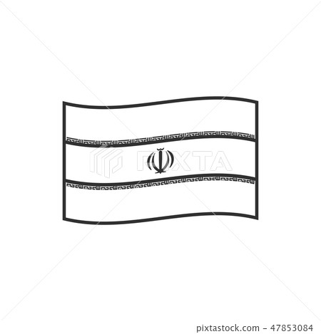 Iran flag icon in black outline flat design Iran flag icon in black outline flat design 47853084
