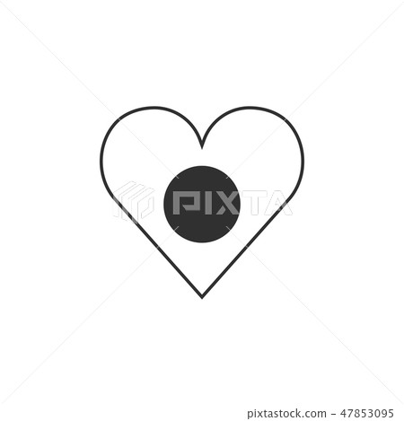 Japan or Bangladesh flag icon in a heart shape Japan or Bangladesh flag icon in a heart shape 47853095
