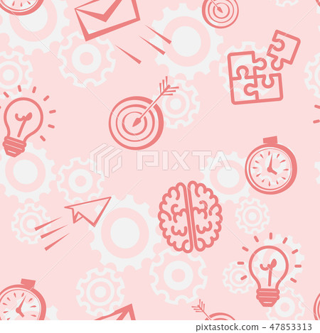 Seamless Office Attribute Pattern Hand Drawn Style - Stock Illustration ...