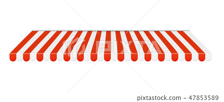 Outdoor awnings Red and white sunshade. Vector 47853589