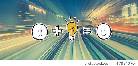 Good idea equals happy with high speed motion blur 47854070