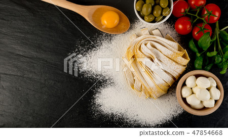 Yellow italian pasta Yellow italian pasta 47854668