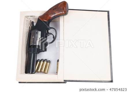 A gun hidden inside a book 47854823
