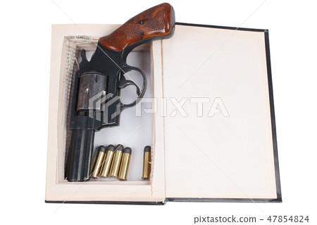 A gun hidden inside a book A gun hidden inside a book 47854824