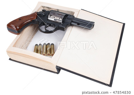 A gun hidden inside a book 47854830