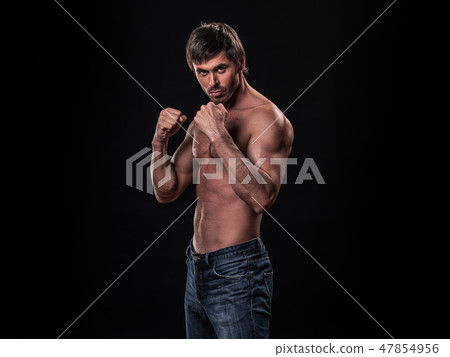 Man is ready to fight Man is ready to fight 47854956
