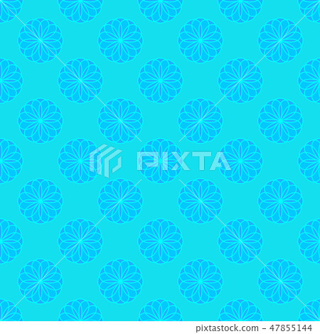Floral pattern on the cyan background Floral pattern on the cyan background 47855144