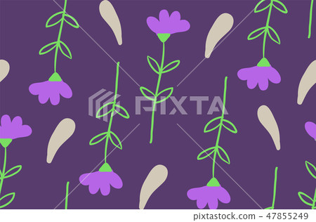 Floral seamless background of flax plant Floral seamless background of flax plant 47855249