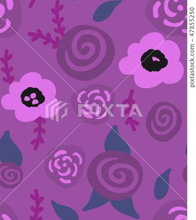 Floral seamless background of flax plant Floral seamless background of flax plant 47855250