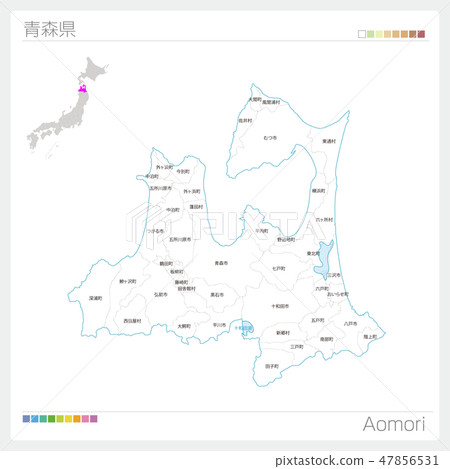 Map of Aomori Prefecture (city, town, village) 47856531