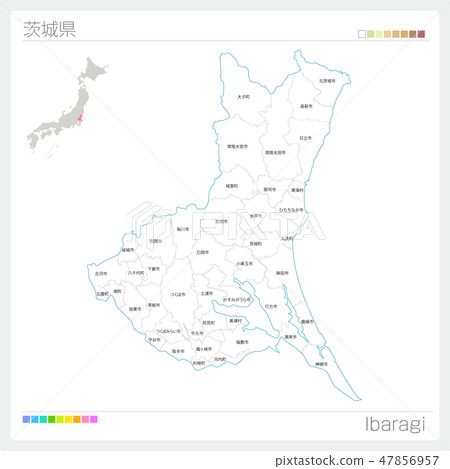 Map of Ibaraki Prefecture (municipalities and division) 47856957