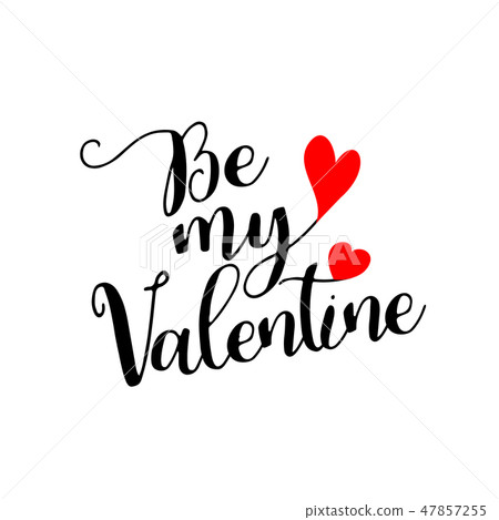 Be My Valentine Calligraphic Lettering Design Stock Illustration