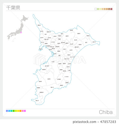 Map of Chiba prefecture (municipalities and division) 47857283
