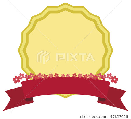 Gold medal ribbon Sakura Gold medal ribbon Sakura 47857606