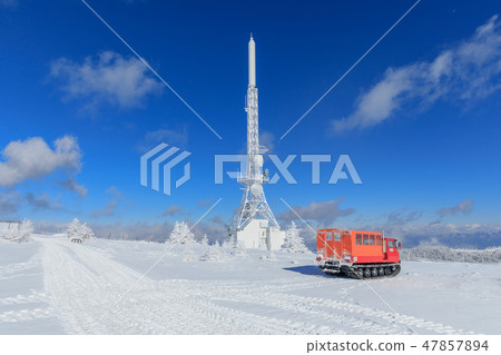 Mikigahara _ radio tower and snow car Mikigahara _ radio tower and snow car 47857894