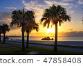 在Alaha海灘的日落在沖繩島 47858408