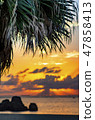 在Alaha海灘的日落在沖繩島 47858413