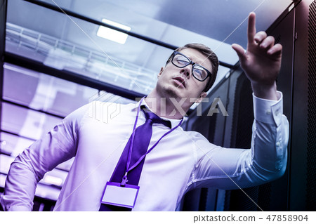 Low angle of a smart FBI agent 47858904