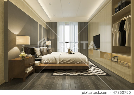 modern bedroom suite tv with wardrobe  47860790