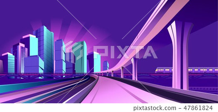 Vector banner night city 47861824