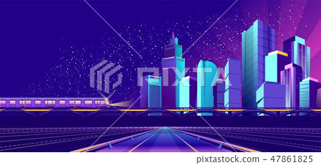 Vector banner night city Vector banner night city 47861825